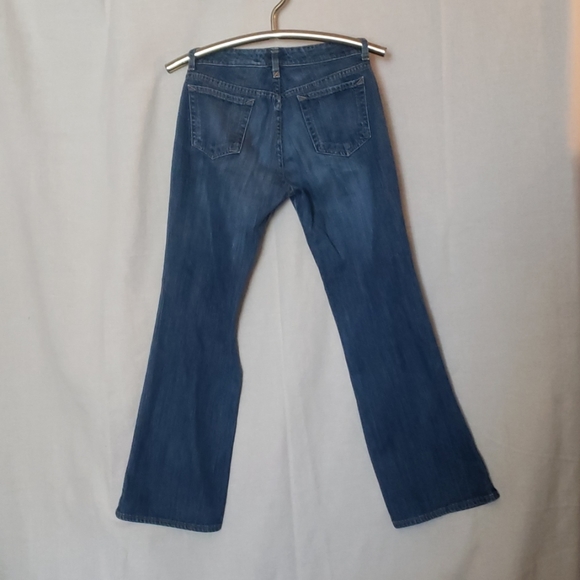 VTG ankle slit Eddie Bauer denim ombre blue jeans Petite 4 - Picture 5 of 6